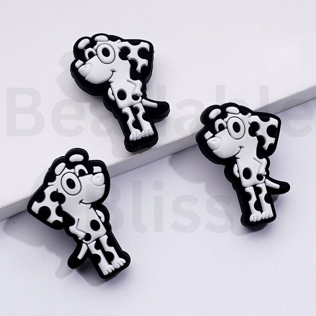 Three black and white cartoon character clips on a light gray background with 'beadablebliss' branding.

