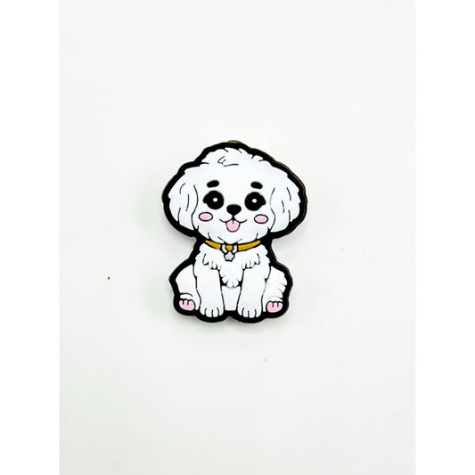 Puppy Dog Little Cute White Silicone Focal Beads