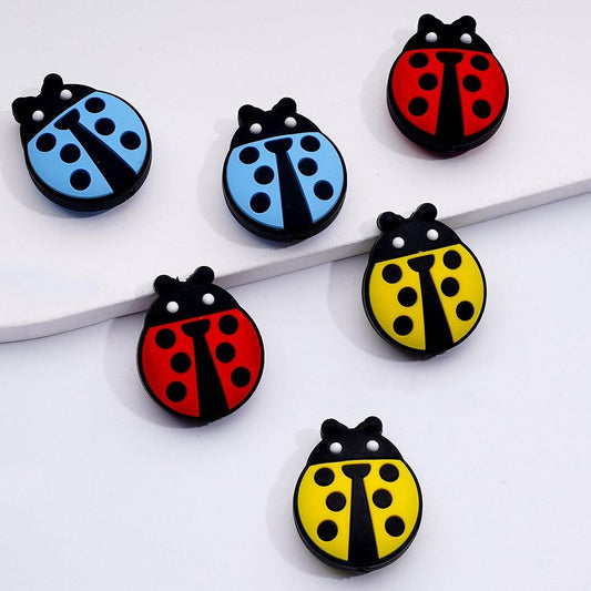 Vibrant Ladybug Silicone Beads Assorted Colors for DIY Fun