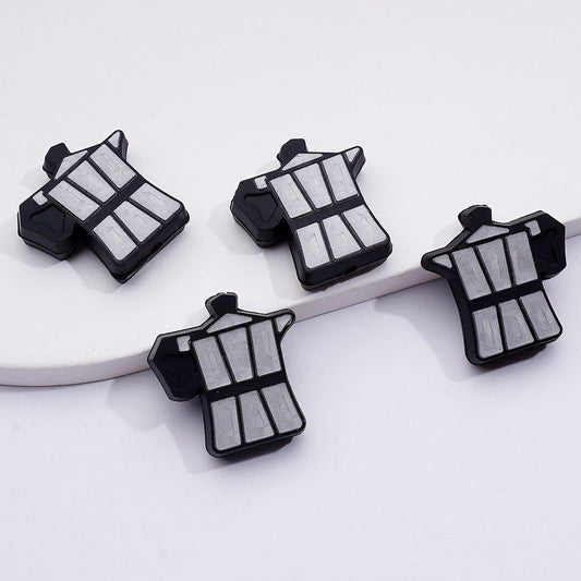 Silver Coffee Grinder & Machine Tool Design Unique Silicone Focal Beads