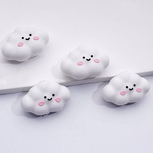 Smile Face Cloud Cute Silicone Focal Beads