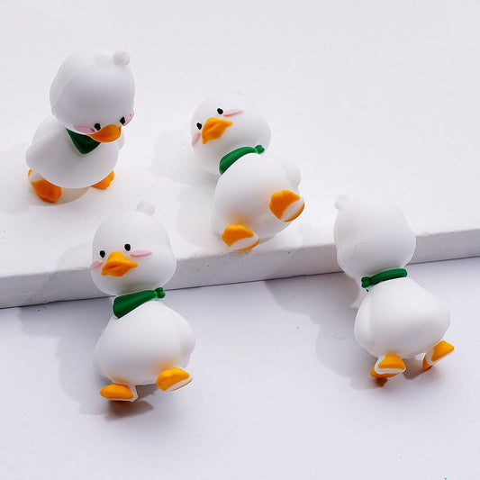 White Duck 3D Silicone Beads Cute Little Focal Charms
