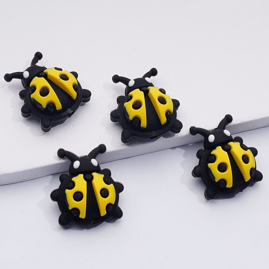Random Mix of 3D Insect Silicone Focal Beads Cute Hornet & Ladybug Charms for Crafts