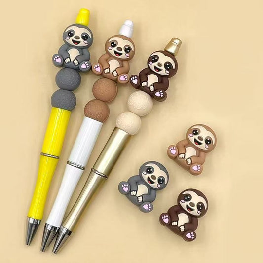Adorable 3D Sloth Silicone Focal Beads – Lively & Unique Design