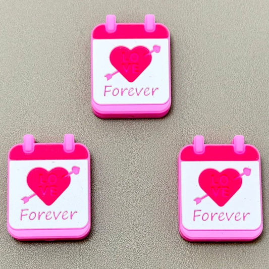 A Heart Love Forever Arrow Crosses Valentine's Day Calendar Silicone Focal Beads