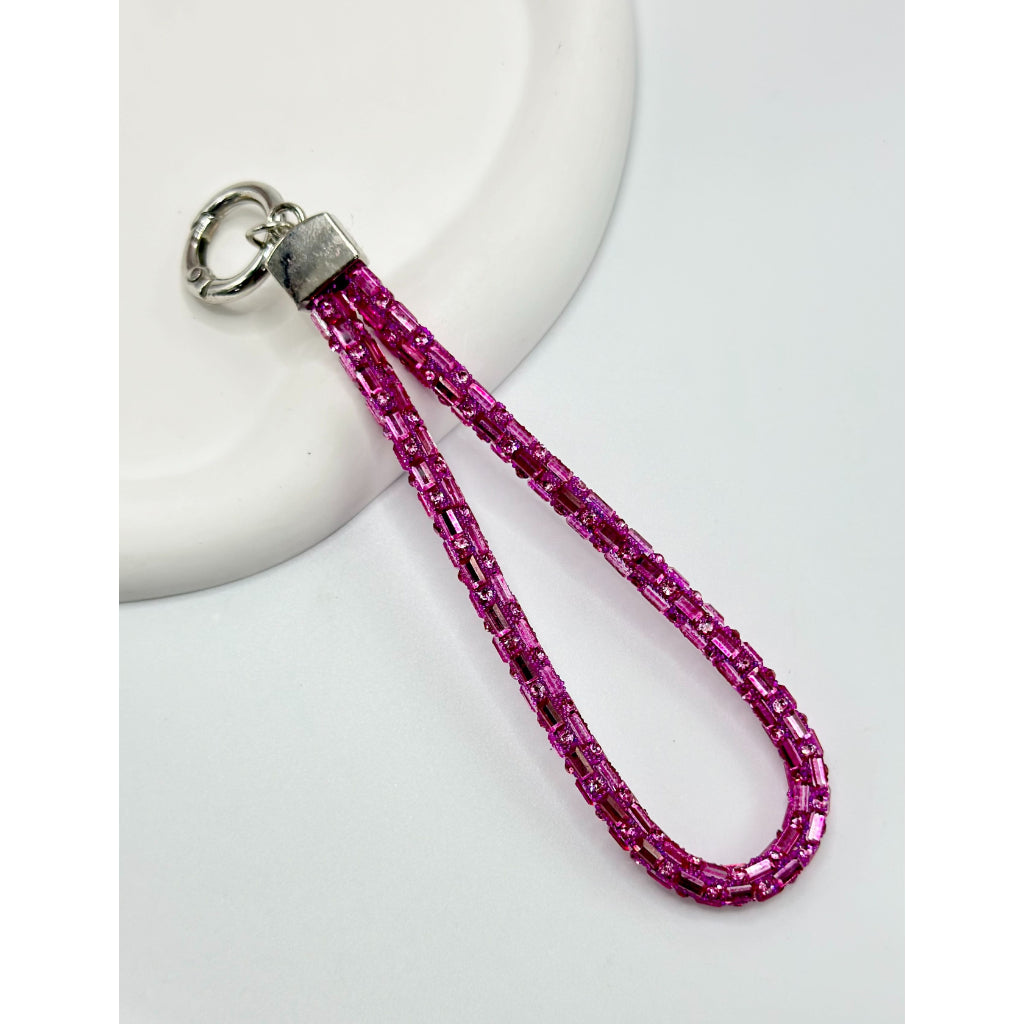 Glass Rhinestone Strap with Anti-lost Cellphone Chain Around 140MM ll Clear Fixing Plate For Mobile Phone Case Lanyard Hanging