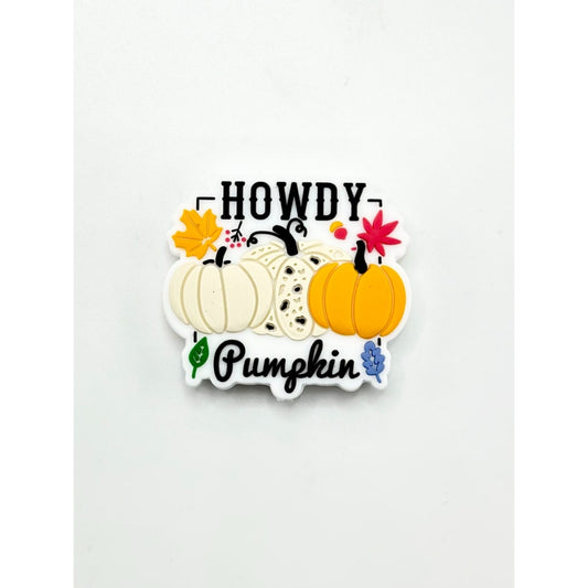 Halloween Pumpkin Howdy Silicone Focal Beads