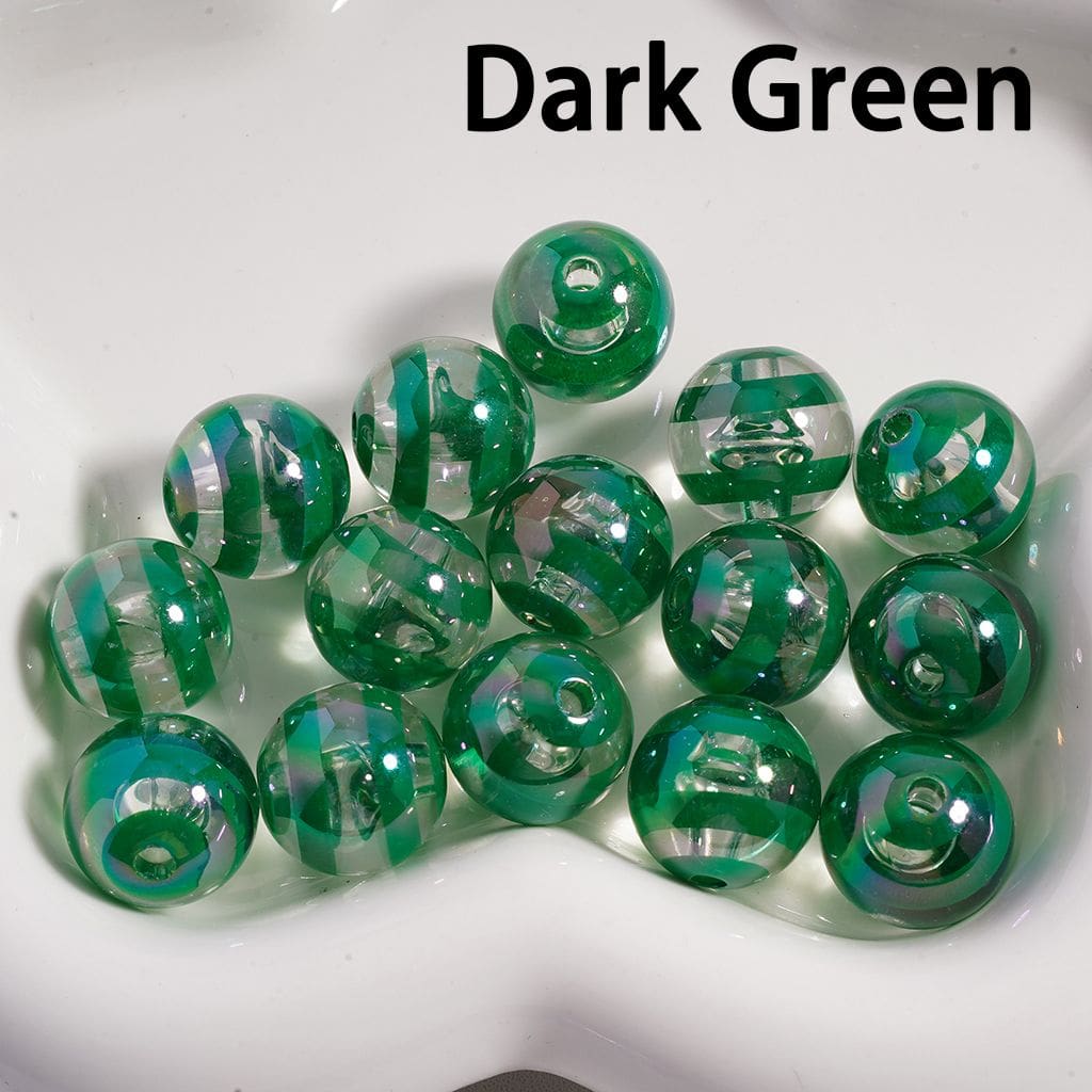 Multi-Color Swirl Stripes Clear Round Acrylic Beads 16MM (Single Color Bag of 200pcs Available)