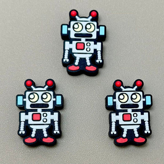 Cute Little Robots Silicone Focal Beads