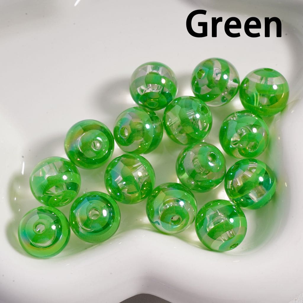 Multi-Color Swirl Stripes Clear Round Acrylic Beads 16MM (Single Color Bag of 200pcs Available)