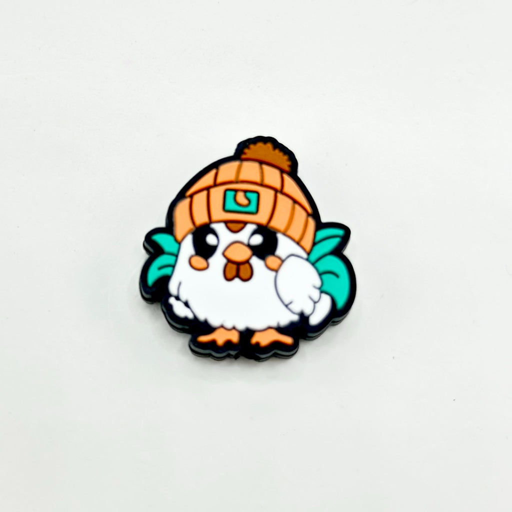 Cute Chicken with a Hat Chicken Beads, Silicone Focal Beads