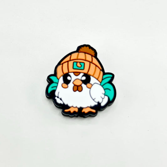 Cute Chicken with a Hat Chicken Beads, Silicone Focal Beads