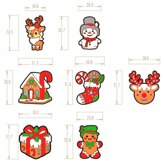 Snowman House Christmas Theme Elk Stocks Gift Box Gingerbread Silicone Focal Beads