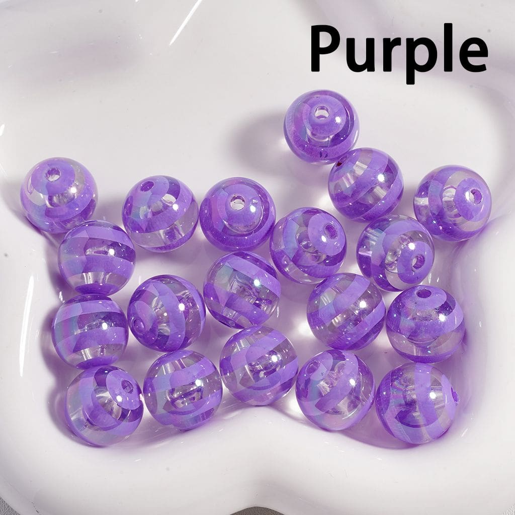 Multi-Color Swirl Stripes Clear Round Acrylic Beads 16MM (Single Color Bag of 200pcs Available)