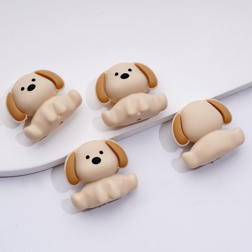 Adorable 3D Puppy Dog Silicone Focal Beads – Cute & Playful Baby Design