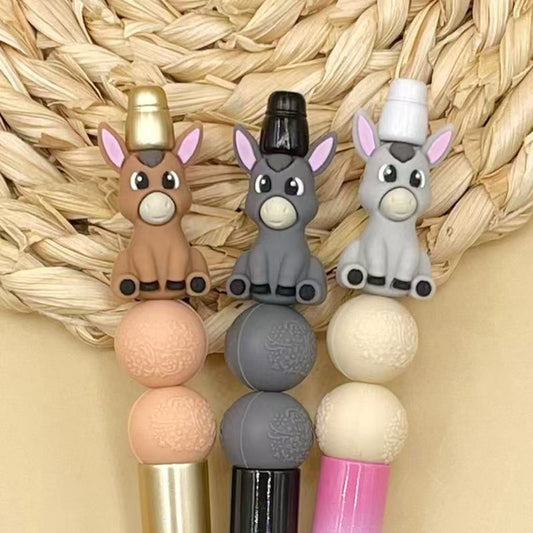 Adorable 3D Donkey Silicone Focal Beads – Playful & Unique Farmyard Design