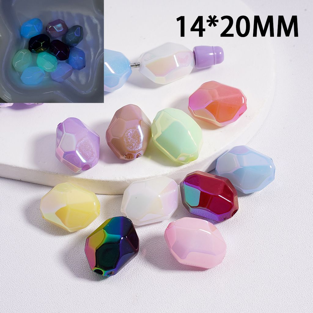 Colorful Luminous Glow in the Dark Irregular Mini Section Acrylic Beads 14*20MM Random Mix  (Single Color is available for 200pcs(Whole Bag) Only)