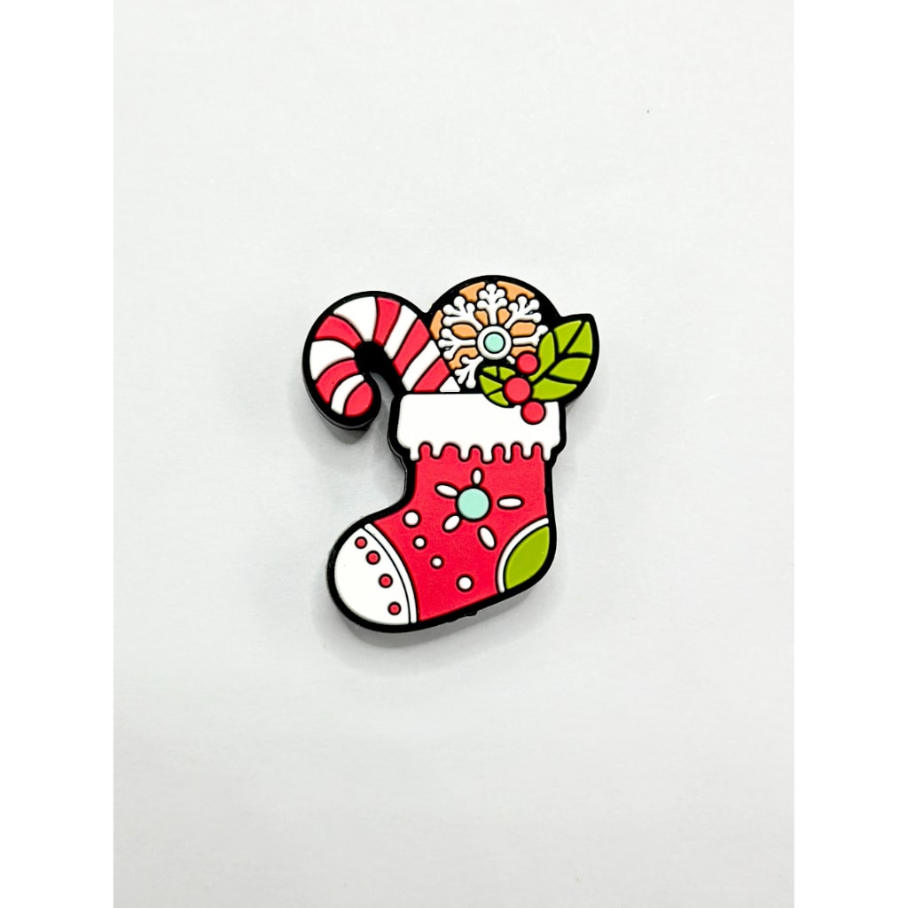 Snowman House Christmas Theme Elk Stocks Gift Box Gingerbread Silicone Focal Beads