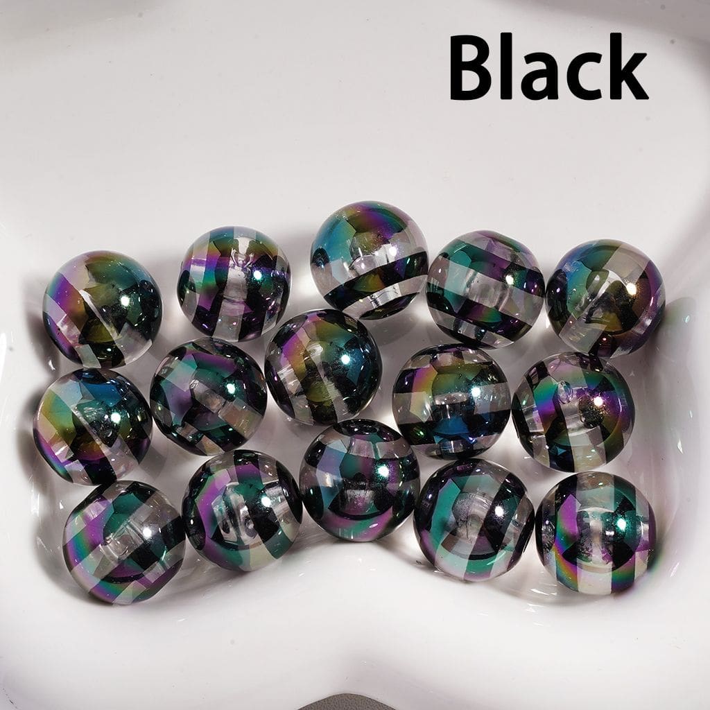Multi-Color Swirl Stripes Clear Round Acrylic Beads 16MM (Single Color Bag of 200pcs Available)