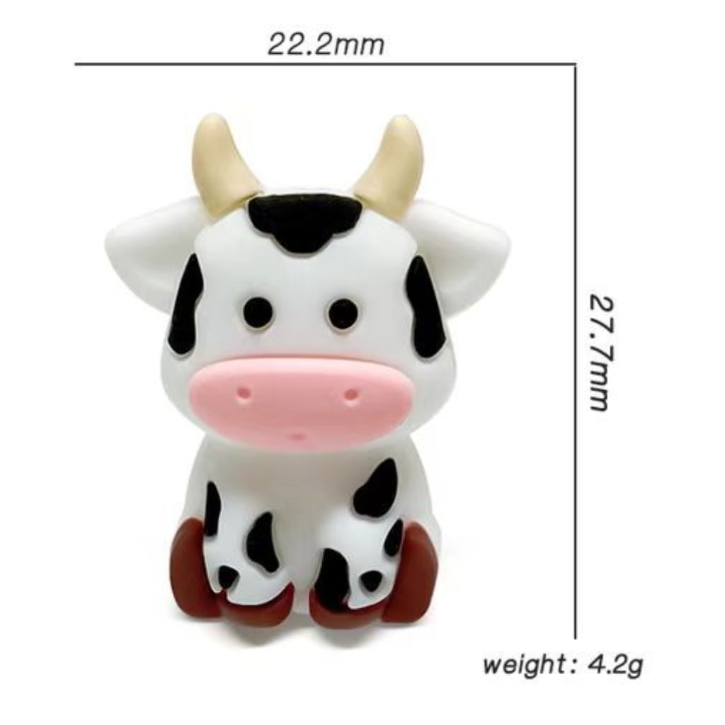 3D Cute Little Cow Calf Silicone Focal Beads
