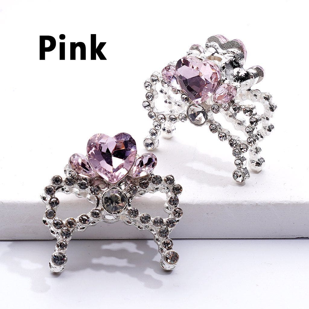 Fancy Silver Alloy Bowknot Beads – Bling Rhinestone Charms with Multicolor Hearts for Jewelry Making