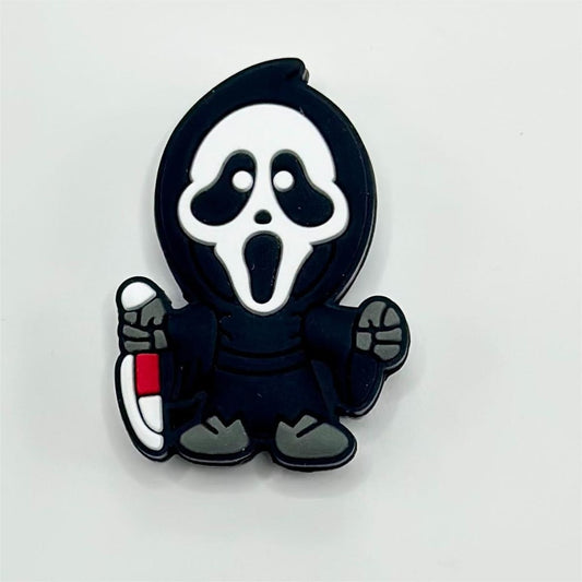 Blood Stained Knife and Ghost with a Face Holding Silicone Focal Bead
