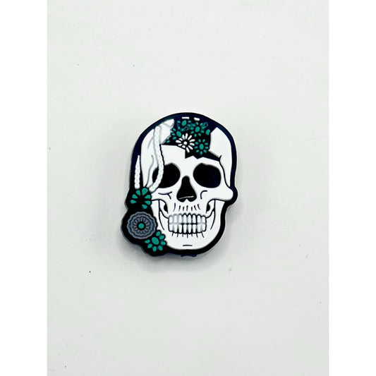 Horror White Skeleton Skull Silicone Focal Beads