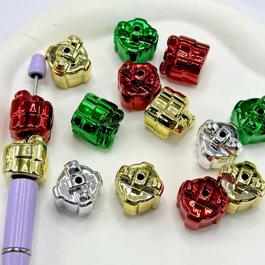 Christmas Gift Box Bling Bling Acrylic Beads, Random Mix, 19*21MM