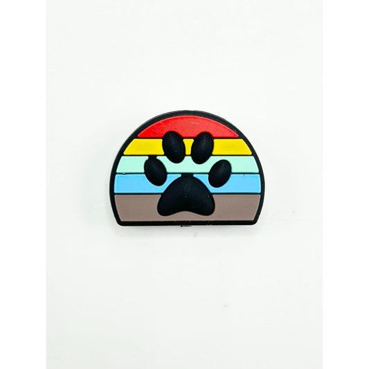 Semi-Circle Rainbow with Animal Paw Silicone Focal Beads
