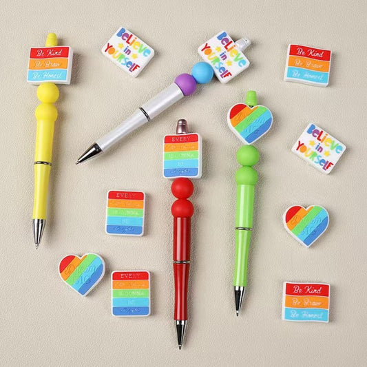Believe in Yourself Be Honest Be Kind Be Brave Big Dream Every Little Thing is Gonna be Alright Silicone Focal Beads