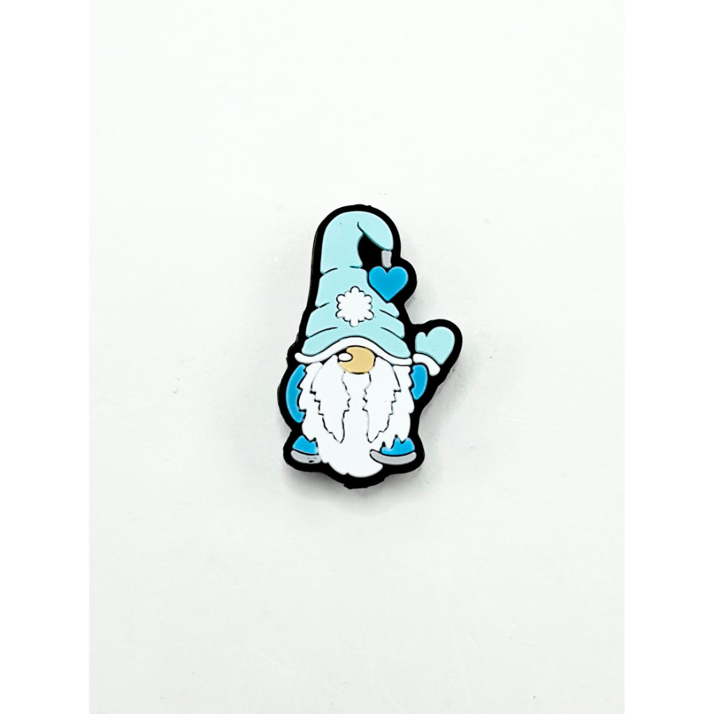 Gnome Dwarf with Blue Hat White Beard Glove Silicone Focal Beads