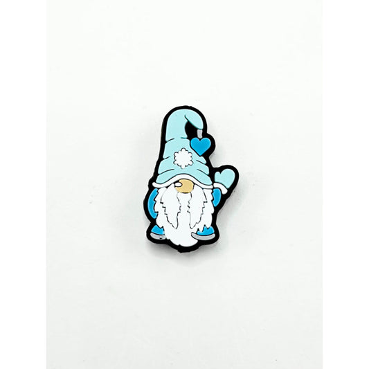 Gnome Dwarf with Blue Hat White Beard Glove Silicone Focal Beads