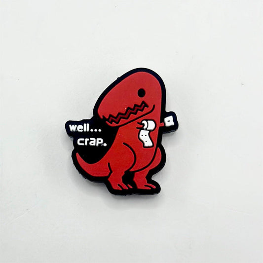 Cute Red Dinosaur Beads, Dinosaur Silicone Focal Beads