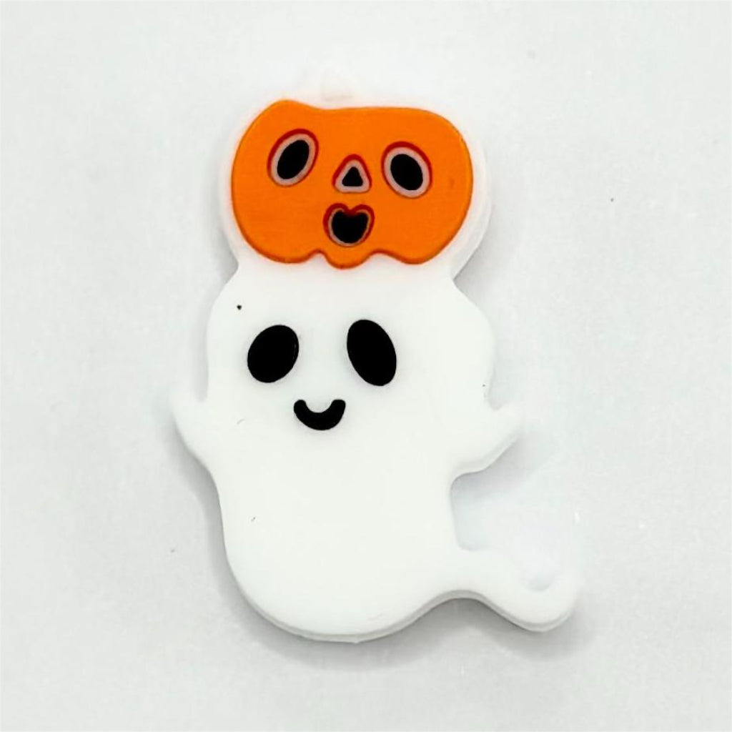 Pumpkin on the top with Ghost Silicone Focal Beads