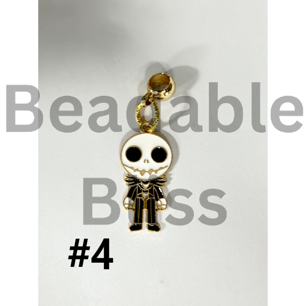 Vivid Jac & Sall Metal Alloy Bail Beads with Charm, Nightmare Before Christmas