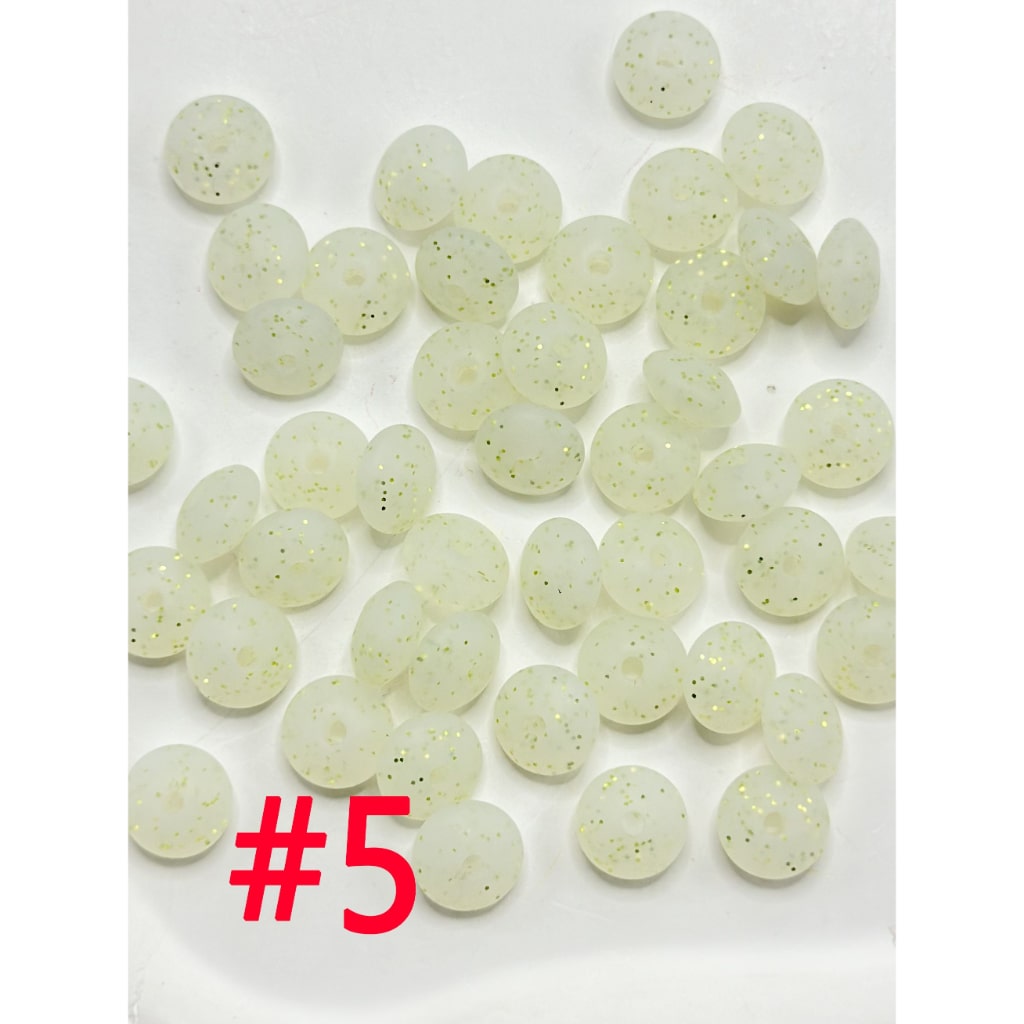 Glittery Lentil Silicone Beads Spacers Saucers, 12MM