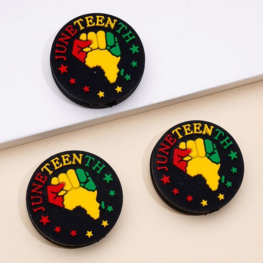 Juneteenth Africa People Liberation Solidarity Silicone Focal Beads