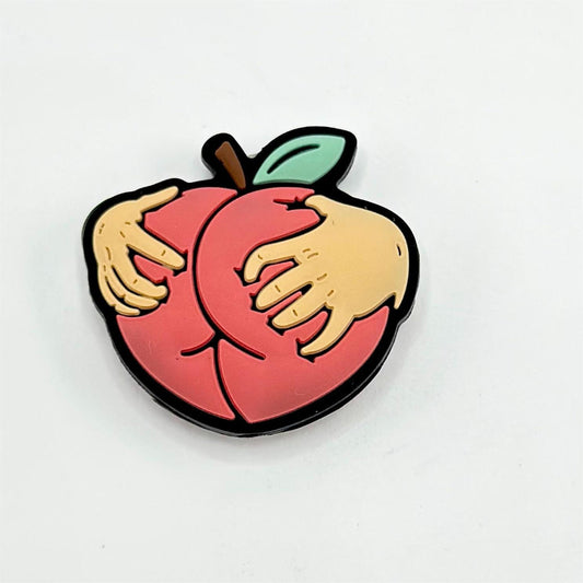 Hands Holds A Big Pink Peach Silicone Focal Beads