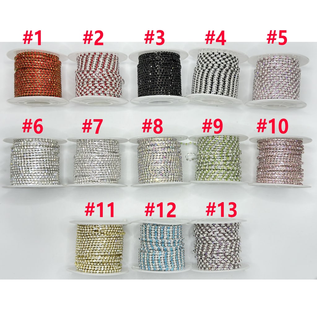 Rhinestone Pearl Chain DIY Bling Bling Accessories, Around 10 Yard of 1 Roll