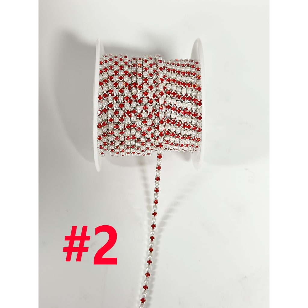 Rhinestone Pearl Chain DIY Bling Bling Accessories, Around 10 Yard of 1 Roll