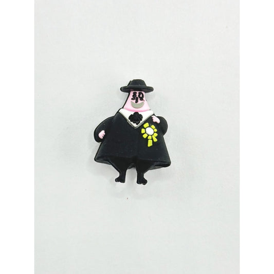 A Gentleman 3D in Black Suit Hat Silicone Focal Beads