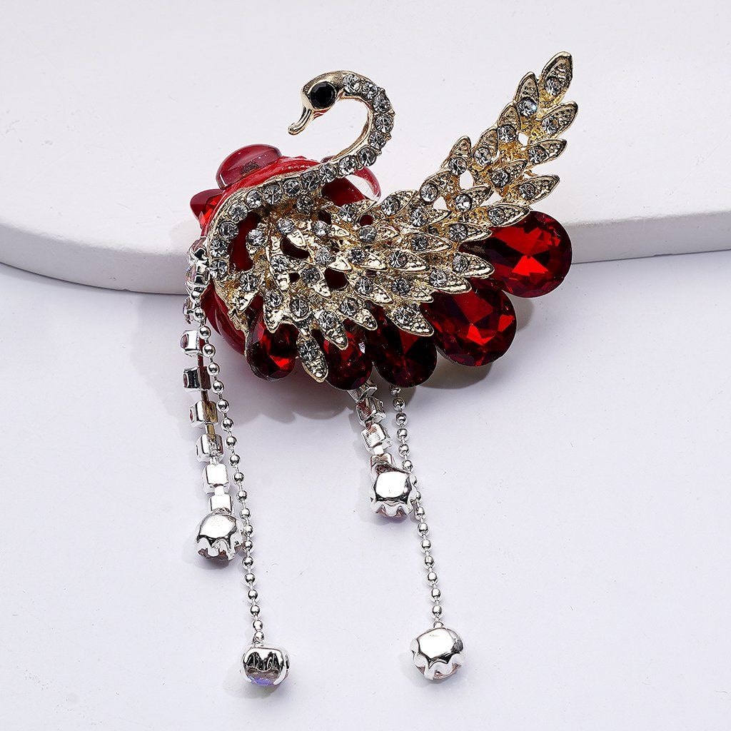 Gold Swan Clay Beads – 40x36x15MM Fancy Alloy with Rhinestones, Chains, Hearts, Butterflies & More