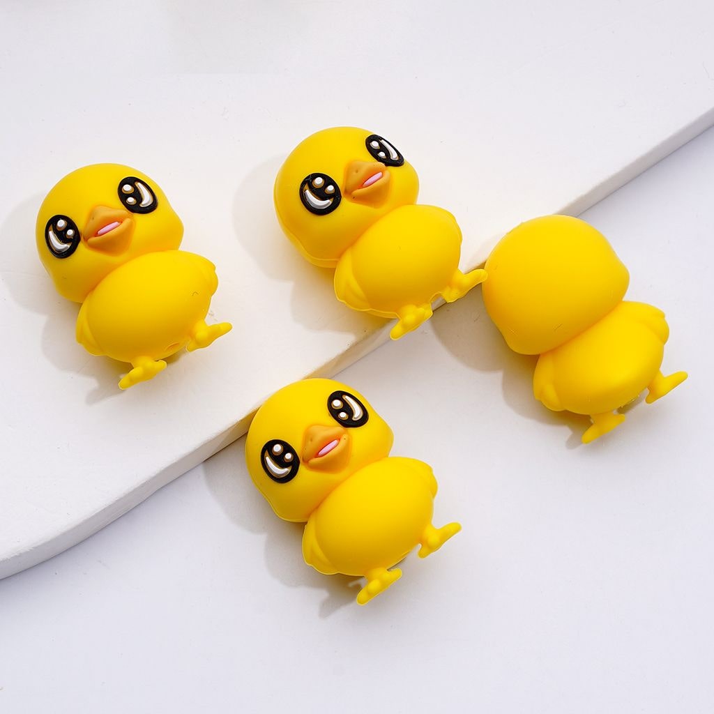 Adorable 3D Duckling Silicone Focal Beads – Charming & Playful Farmyard Design