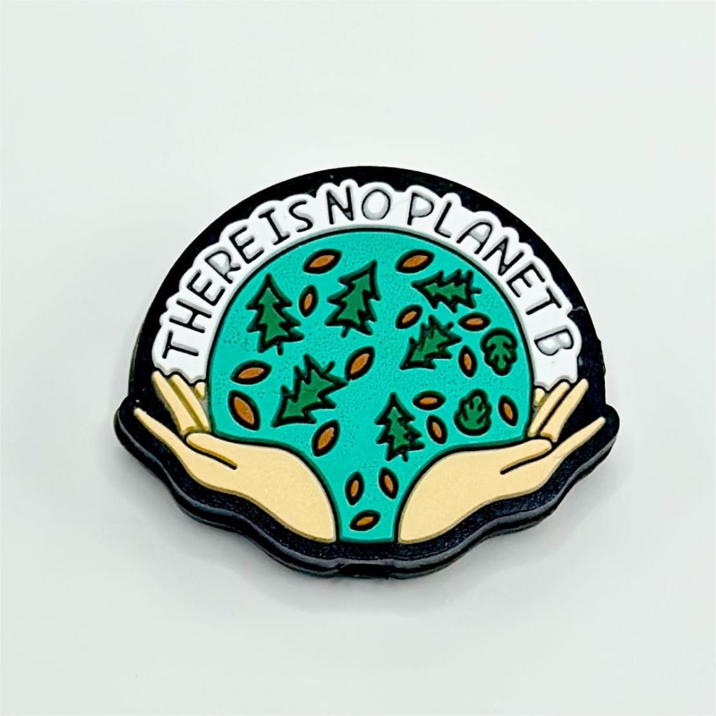 There is No Planet B Hands Hold the Earth Silicone Focal Beads