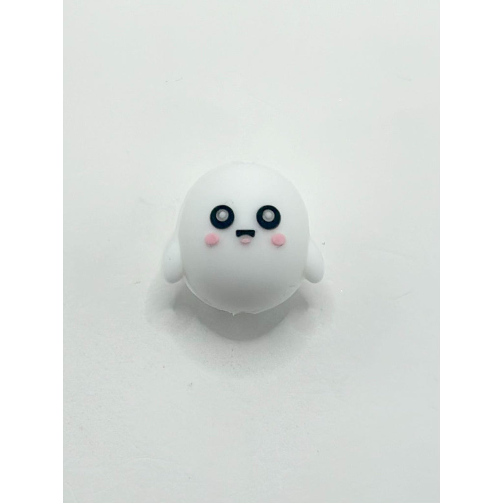 Cute White Plump 3D Little Birdie Silicone Focal Beads