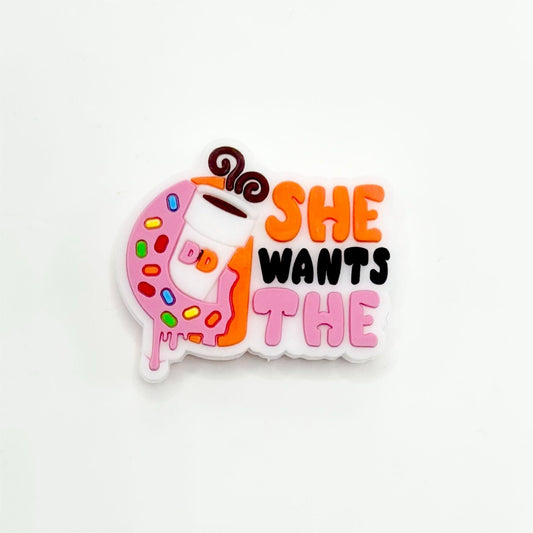 Coffee Drink She Wants the Donut Silicone Focal Beads