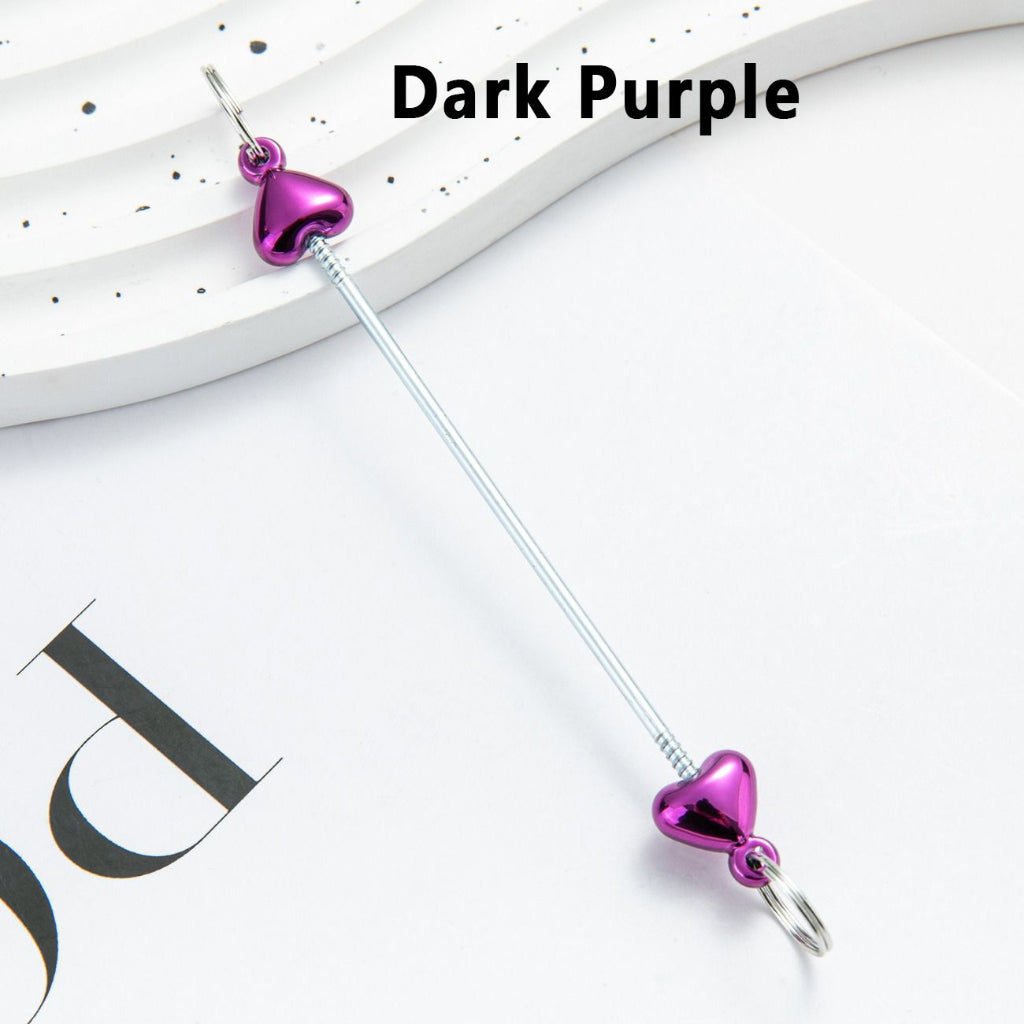 DIY Metal Beadable Keychain Bars with Heart Design for Keychain Accessories, Metallic Colors, 89MM