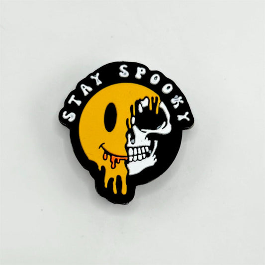 Skeleton Skull Stay Spooky with Blood Silicone Focal Beads