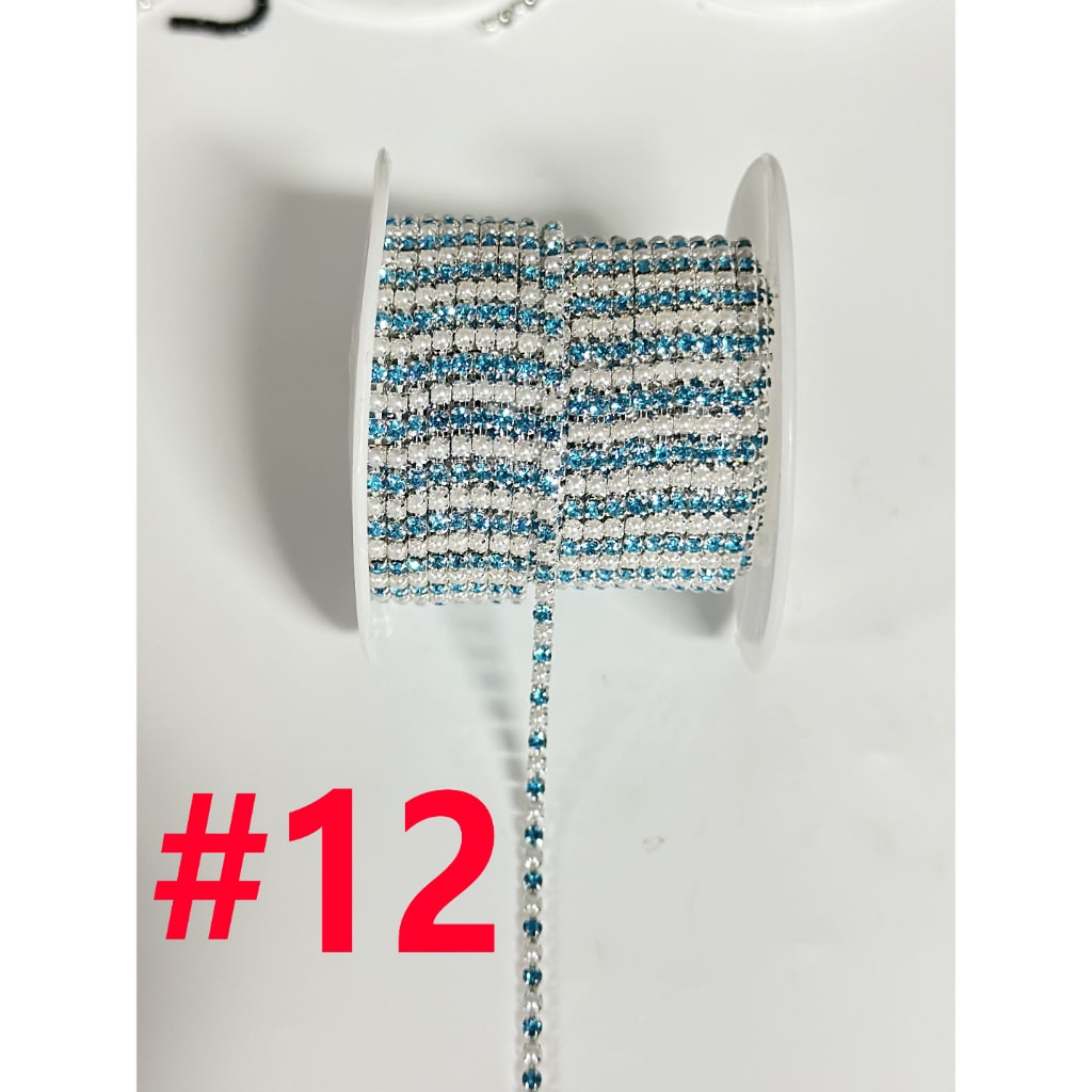 Rhinestone Pearl Chain DIY Bling Bling Accessories, Around 10 Yard of 1 Roll