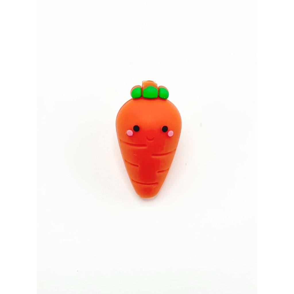 Orange Smile Face 3D Little Cute Carrot Silicone Focal Beads